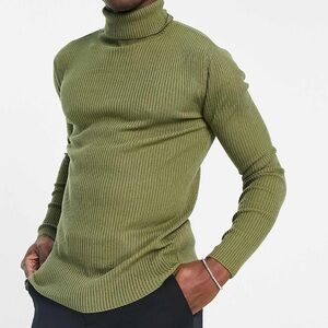 Green Rib Sweater for Men